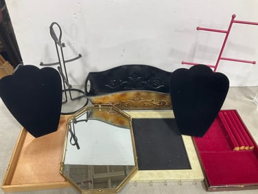 Various Jewelry Holders, Decorative Metal Basket, and more (Tallest - 17in)