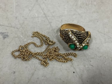 Gold Plated Necklace and Ring