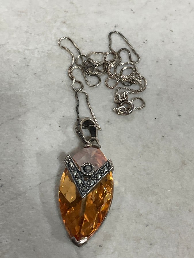 Sterling & Amber Necklace: Sterling & Amber Necklace