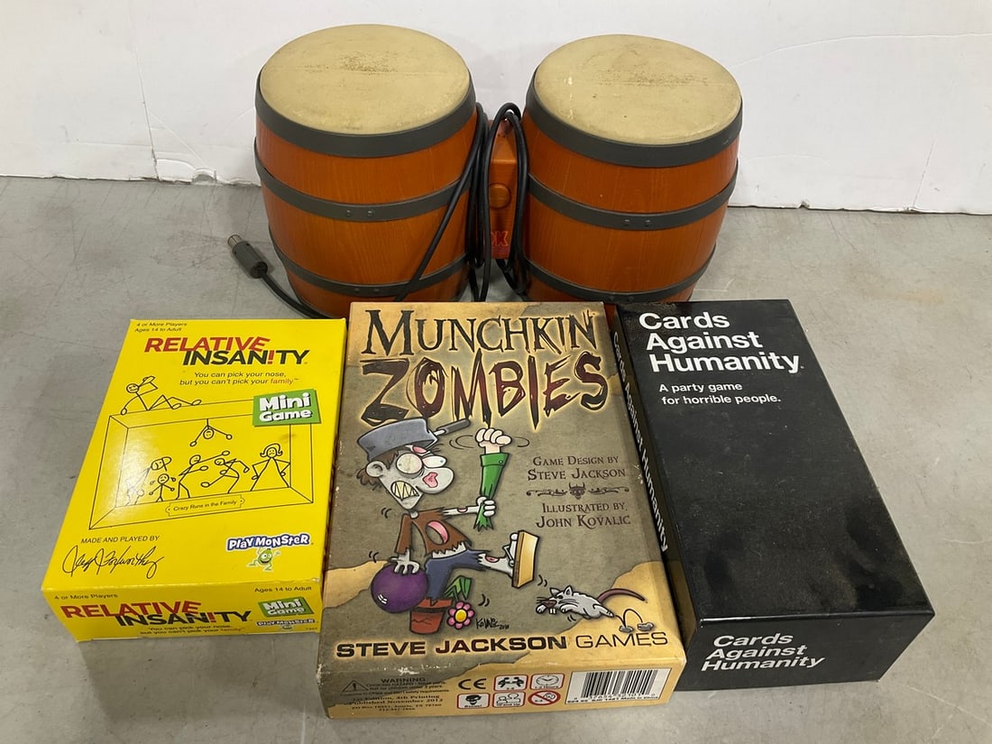Various Board Games (Cards Against Humanity, etc), and Electronic Bongos: Various Board Games (Cards Against Humanity, etc), and Electronic Bongos