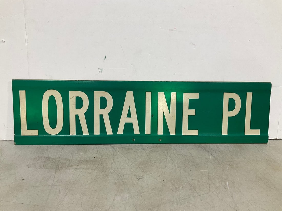 Lorraine Place Metal Road Sign (6inx24in): Lorraine Place Metal Road Sign (6inx24in)