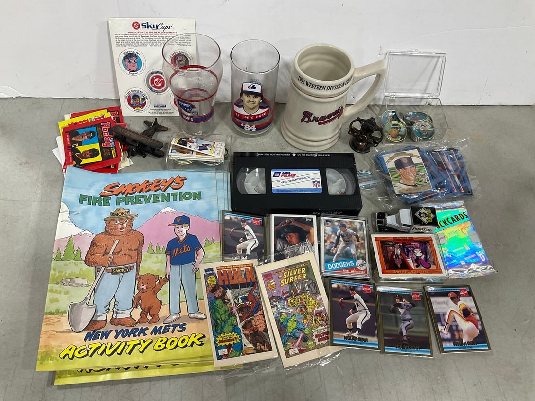 Various Glasses, 1987 Topps Coins, Baseball Cards, and more (1 of 1)