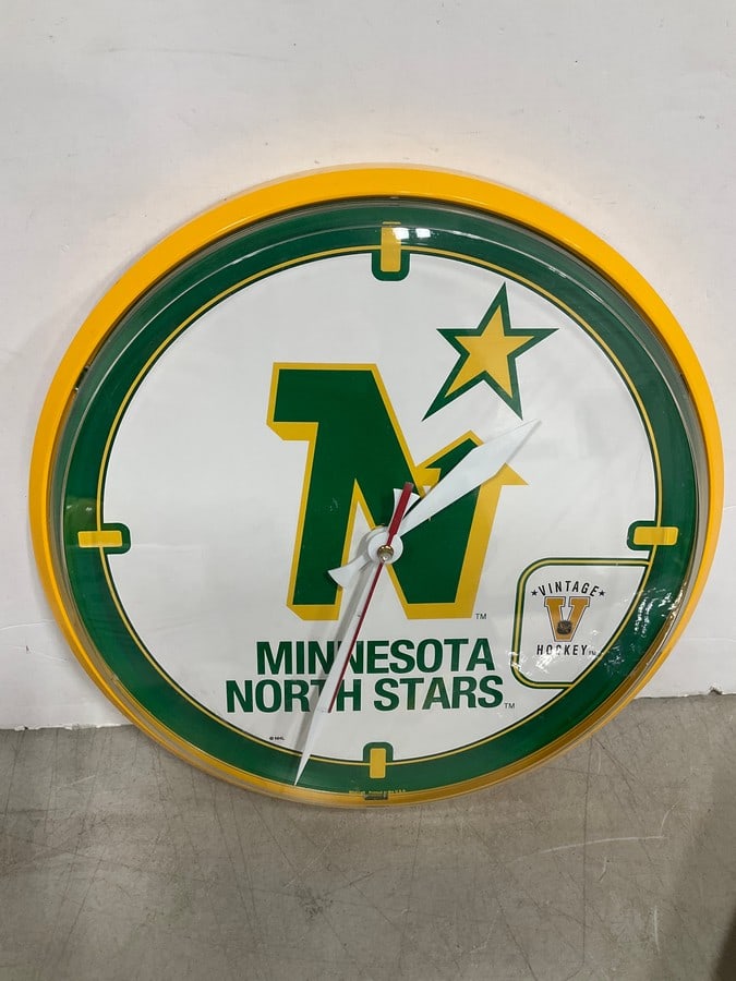 Minnesota North Stars Clock Decor (12.5in Across): Minnesota North Stars Clock Decor (12.5in Across)