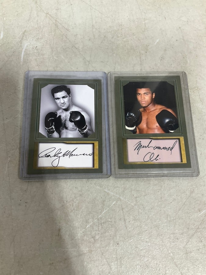 Rocky Marciano and Muhammad Ali facsimile cards (1 of 1)