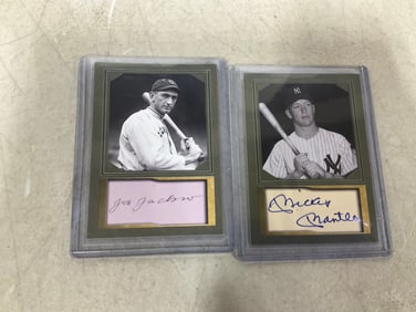 Mickey Mantle and Joe Jackson facsimile cards