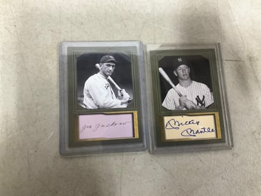 Mickey Mantle and Joe Jackson facsimile cards