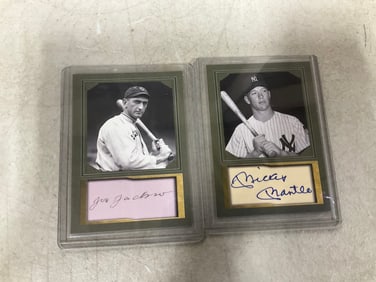 Mickey Mantle and Joe Jackson facsimile cards