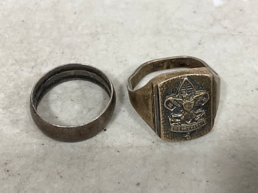 Sterling Silver Boyscout Ring and Ring