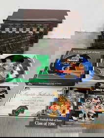 1986 Pro Football Hall of Fame Plate, NFL Lombardi Hardcover Books, and more