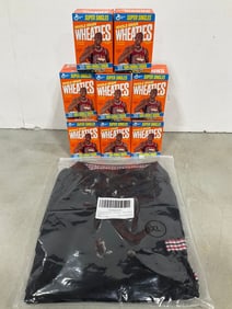Mens Tureface Button Up Shirt (XL), and Wheaties Cereal Boxes
