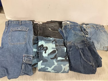 Various Denim Jeans, and Camo Pants (Joe Boxer, Old Navy, Levis, etc)