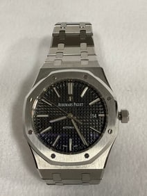 Preowned Audemars Piguet Royal Oak Stainless steel black watch READ DESCRIPTION