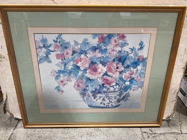 Framed and Signed Floral Art Print (28inx34in)