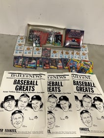 Daily News Yankee Ads, Various Baseball Cards, and 2001 Giants Calendar