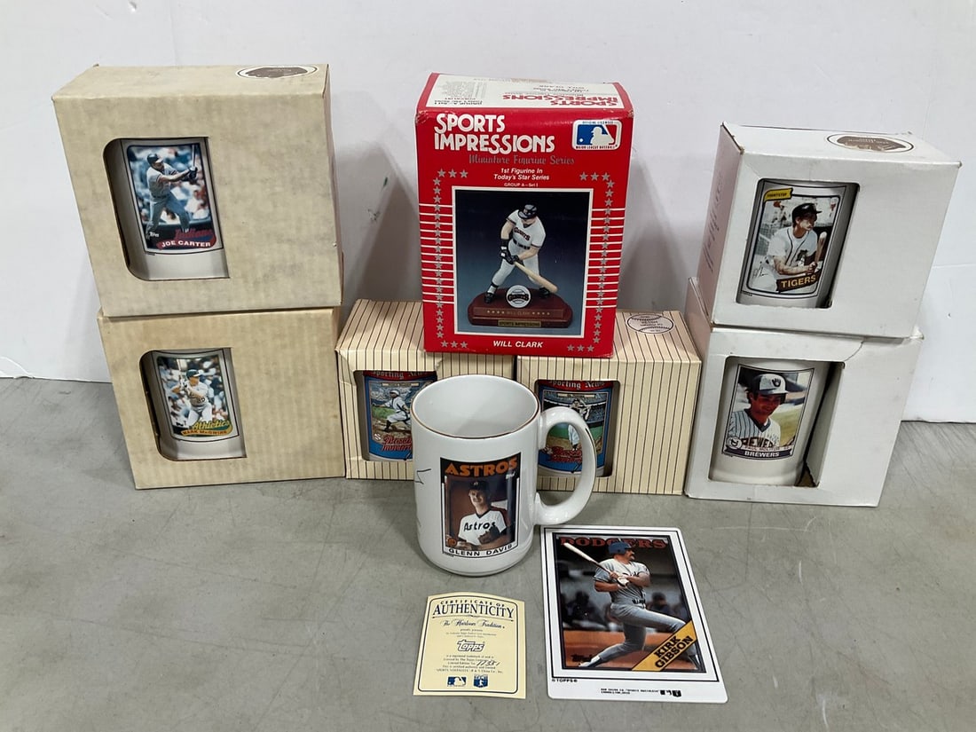Various Ceramic Baseball Mugs, Figure, and more: Various Ceramic Baseball Mugs, Figure, and more