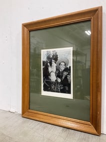 Framed Black and White Photograph Signed by Cisco Kid (12inx15in)