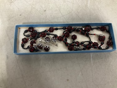 Necklace and earrings costume jewelry set