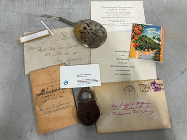 Vintage secure lever lock,ephemera, and more