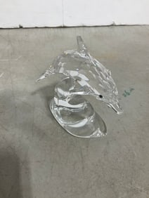 Swarovski crystal dolphin figurine(no chips/repairs needed-3.5in.tall)