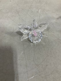 Swarovski crystal orchid figurine(no chips/repairs needed)