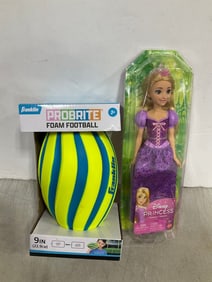 Probrite foam football and Disney Princess Rapunzel doll(new in package)