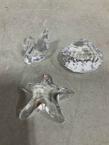 Swarovski crystal figrines(tallest 1in.-all pieces chipped/slight damage)
