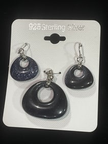 New 925 Sterling silver earrings/pendant set
