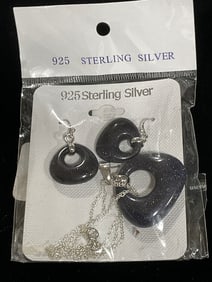New 925 Sterling silver earrings/pendant set with chain