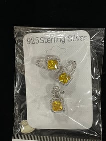 New 925 Sterling silver earrings/pendant set