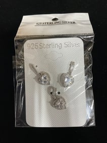New 925 Sterling silver earrings/pendant set