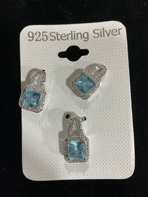 New 925 Sterling silver earrings/pendant set