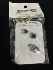 New 925 Sterling silver earrings/pendant set with chain