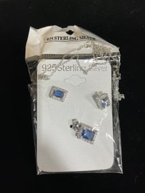 New 925 Sterling silver earrings/pendant set with chain