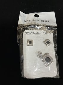 New 925 Sterling silver earrings/pendant set with chain