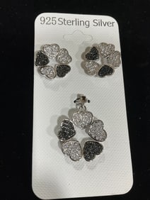 New 925 Sterling silver earrings/pendant set