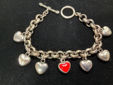 Sterling silver charm bracelet