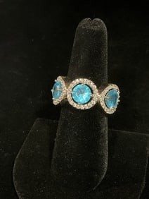 Sterling silver ring with stones(size 7)