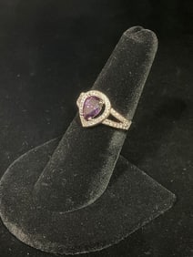 Sterling silver ring with stones(size 7)