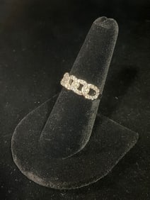 Sterling silver ring with stones(size 7)