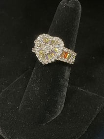 Sterling silver ring with stones(size 7)