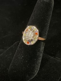 Sterling silver ring with stones(size 7)