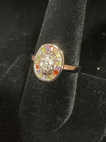 Sterling silver ring with stones(size 9)