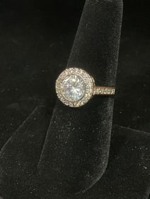 Sterling silver ring with stones(size 7.5)