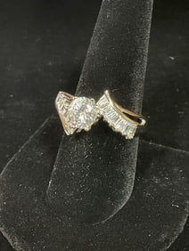 Sterling silver ring with stones(size 9)