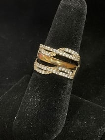 Sterling silver ring with stones(size 6.5)