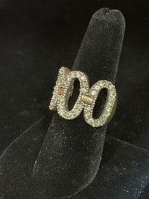 Sterling silver ring with stones(size 7.5)