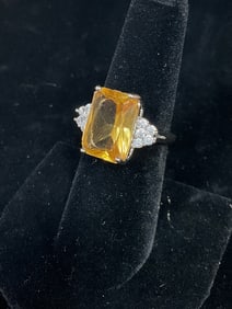 Sterling silver ring with stones(size 7)