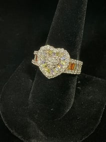 Sterling silver ring with stones(size 9)