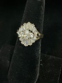 Sterling silver ring with stones(size 6)