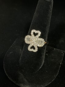 Sterling silver ring with stones(size 8.5)